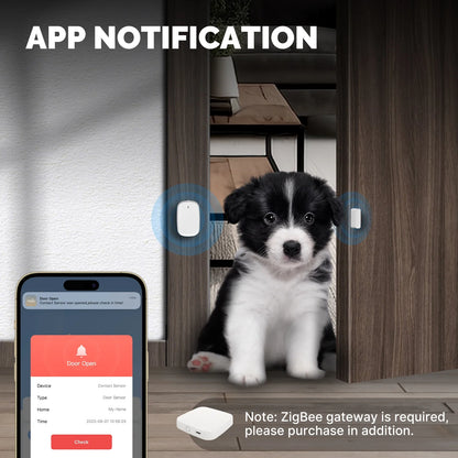 MOES Tuya ZigBee Smart Window & Door Sensor – Home Security Alarm with Remote Control via Smart Life App