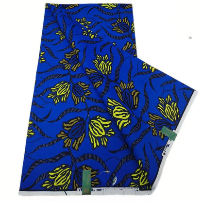 African Real Print Ankara Wax Fabric - Soft 100% Cotton Pagne 6 Yards