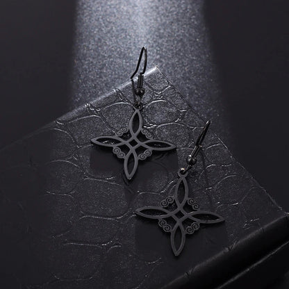 Witch Knot Cuff Bracelet - Stainless Steel Pagan Magic Knot Good Luck Amulet Celtic Knot Jewelry