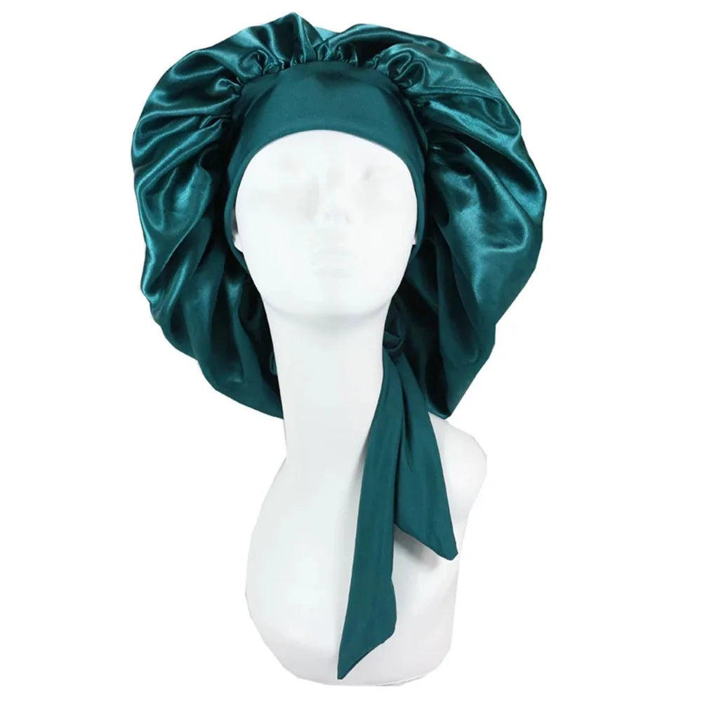 Unisex Satin Sleeping Hat - Solid Color Night Sleep Cap, Hair Care Bonnet, Nightcap for Women and  Men, Shower Turban