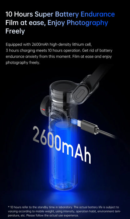 AOCHUAN 3-Axis Handheld Gimbal — Smartphone Stabilizer with Fill Light for iPhone & Android