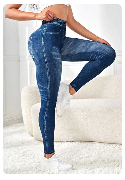 Women's Non Denim Leggings - High Stretch Yoga Gym Workout & Casual Fitness Tights