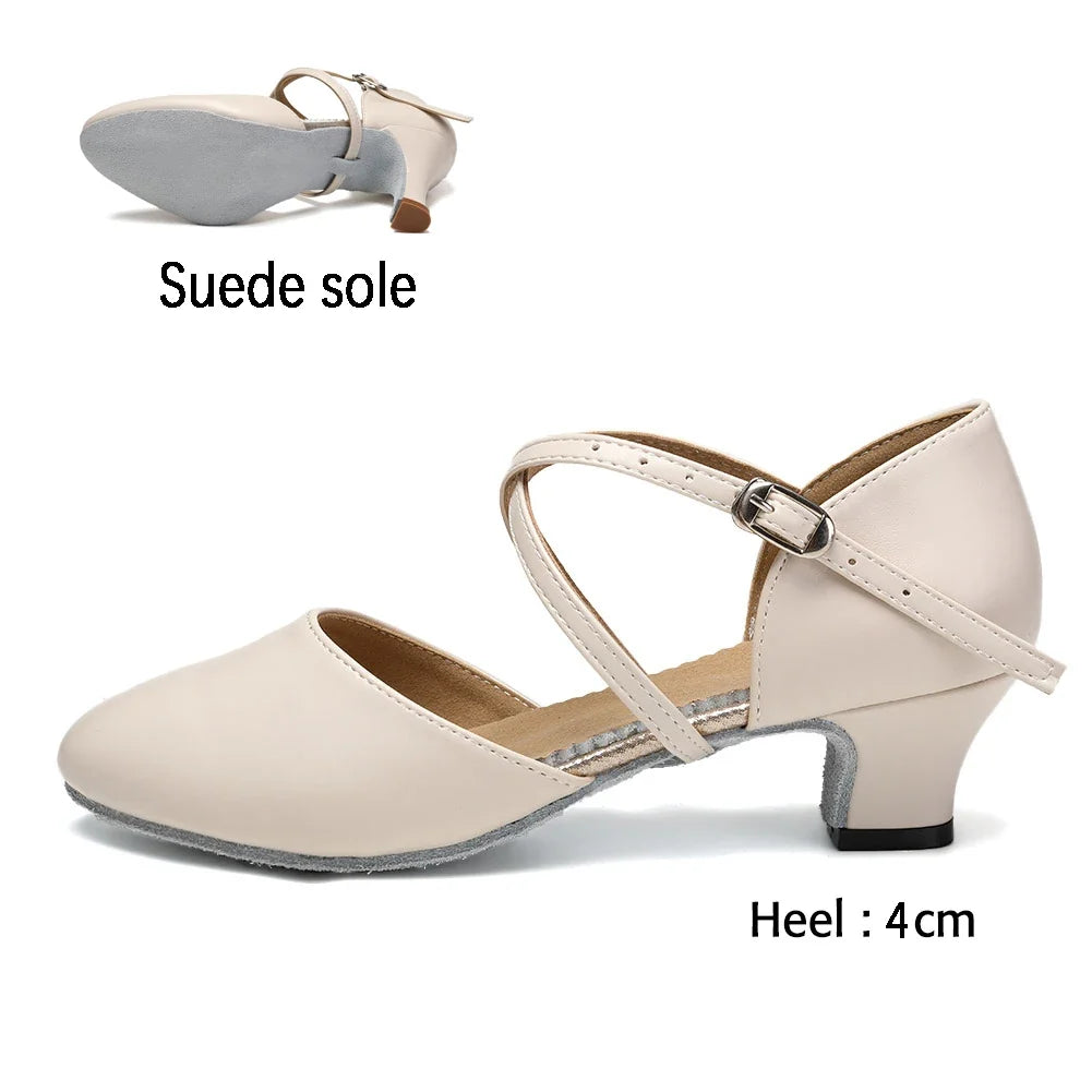 DKZSYIM Women’s Dance Shoes - Latin Tango Jazz Party Dancing Shoes with Lace-Up Closure, Suede Sole, Closed Toe & Microfiber Leather, 7 Colors