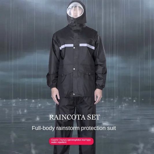Full Body Motorcycle Rain Suit - Waterproof Reflective Raincoat and Pants Set for Electric Bicycle Riding Protection