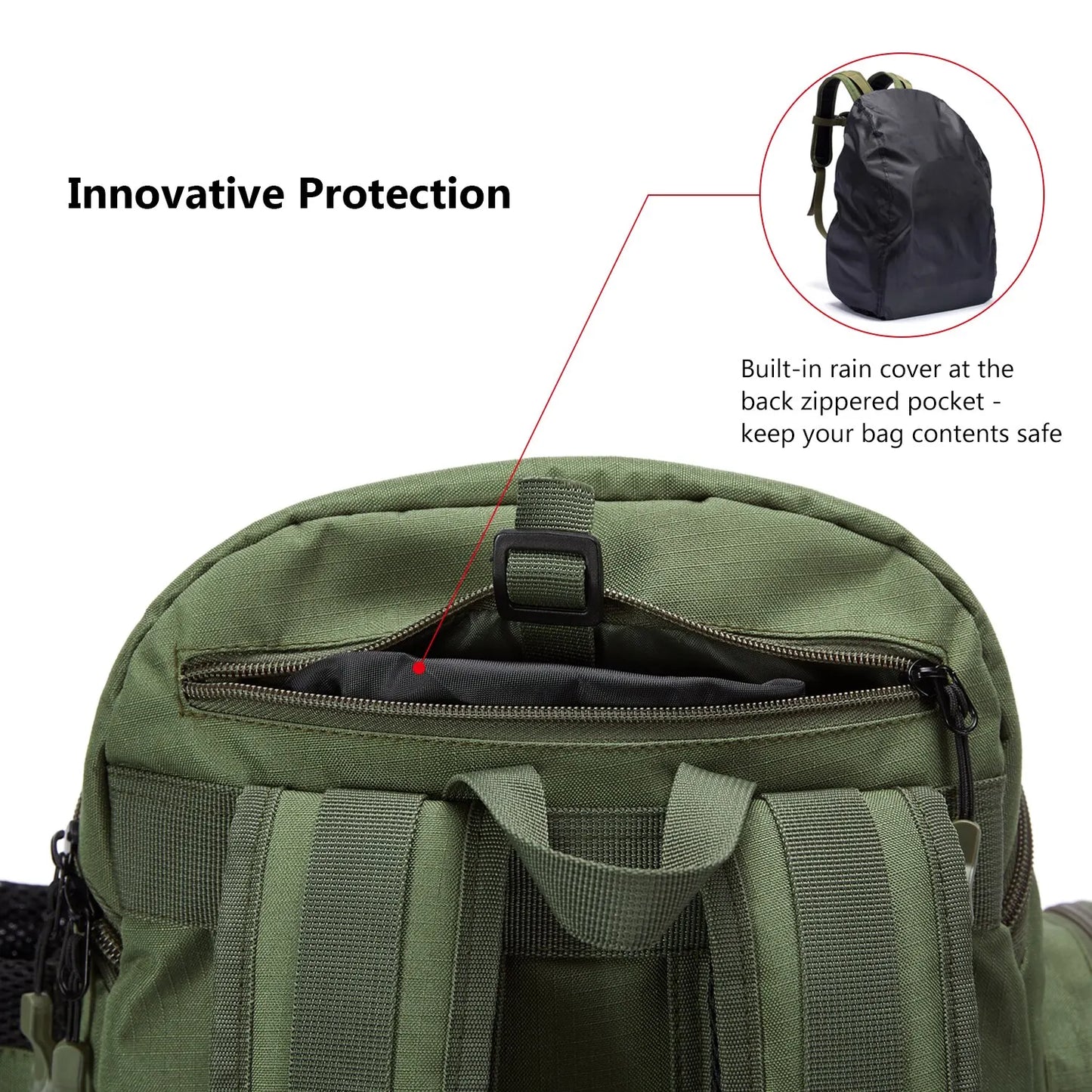 Bassdash Tactical Fishing Tackle Backpack – Lightweight Multifunctional Tackle Bag with Storage Boxes