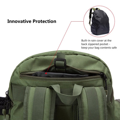 Bassdash Tactical Fishing Tackle Backpack – Lightweight Multifunctional Tackle Bag with Storage Boxes