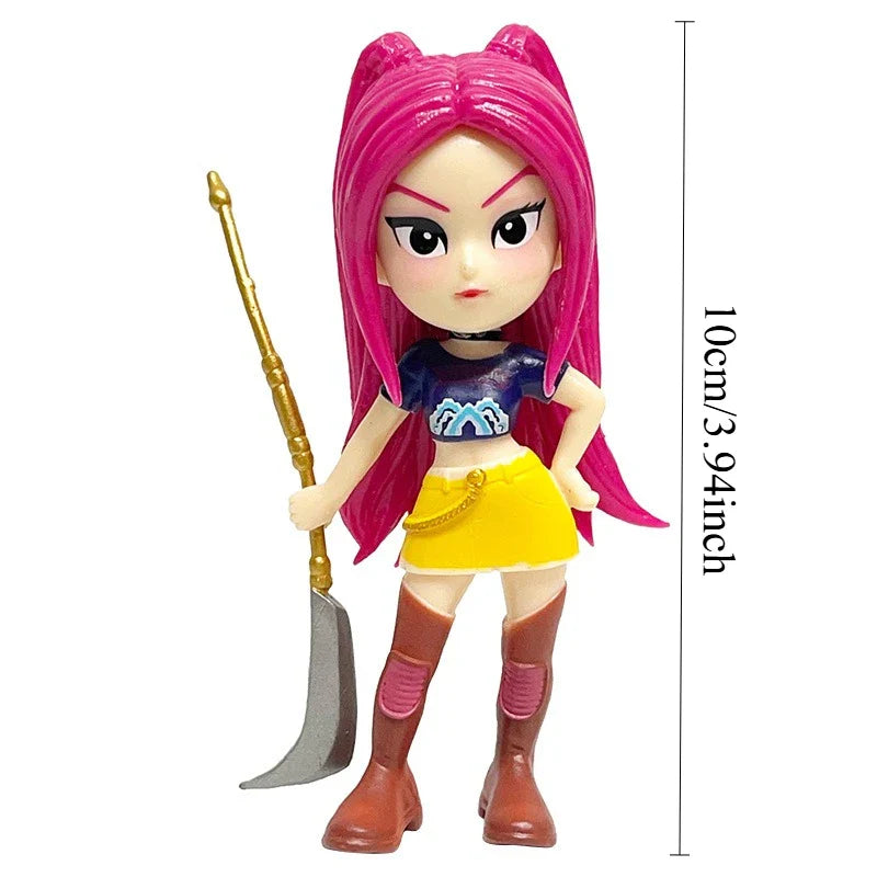 6PCS Kpop Demon Hunters PVC Figure Set – Cartoon Gaming Desk Decoration Collectible Toy for Kids