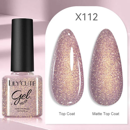LILYCUTE Solid Color Gel Nail Polish 7ml - Semi-Permanent Soak Off UV LED Gel Varnish for Nail Manicure Art