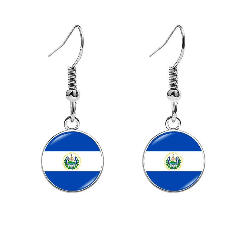 South & North America Flag Earrings - Patriotic Country Pride Drop Dangle Jewelry Gifts for Women
