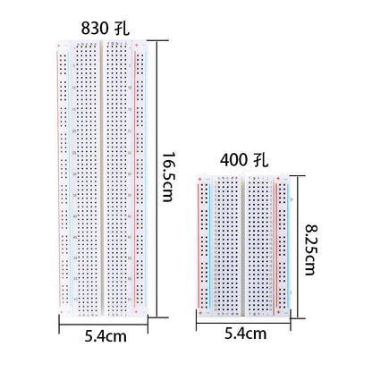 MB102 Breadboard Prototype Kit - 830/400/SYB-170/ZY-55 Hole Universal Test Board with Jumper Wires for Arduino Projects