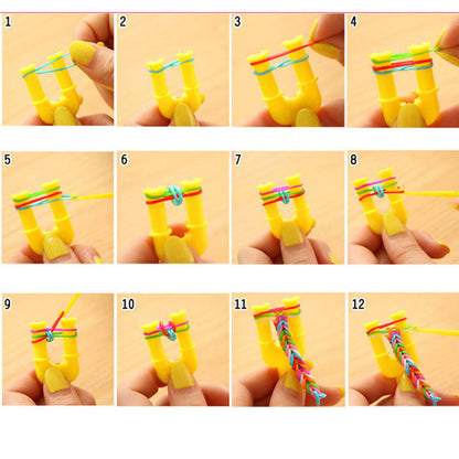 Rainbow Rubber Band Bracelet Kit – DIY Woven Lace Craft Toy for Girls, Hair Accessories & Handmade Gift