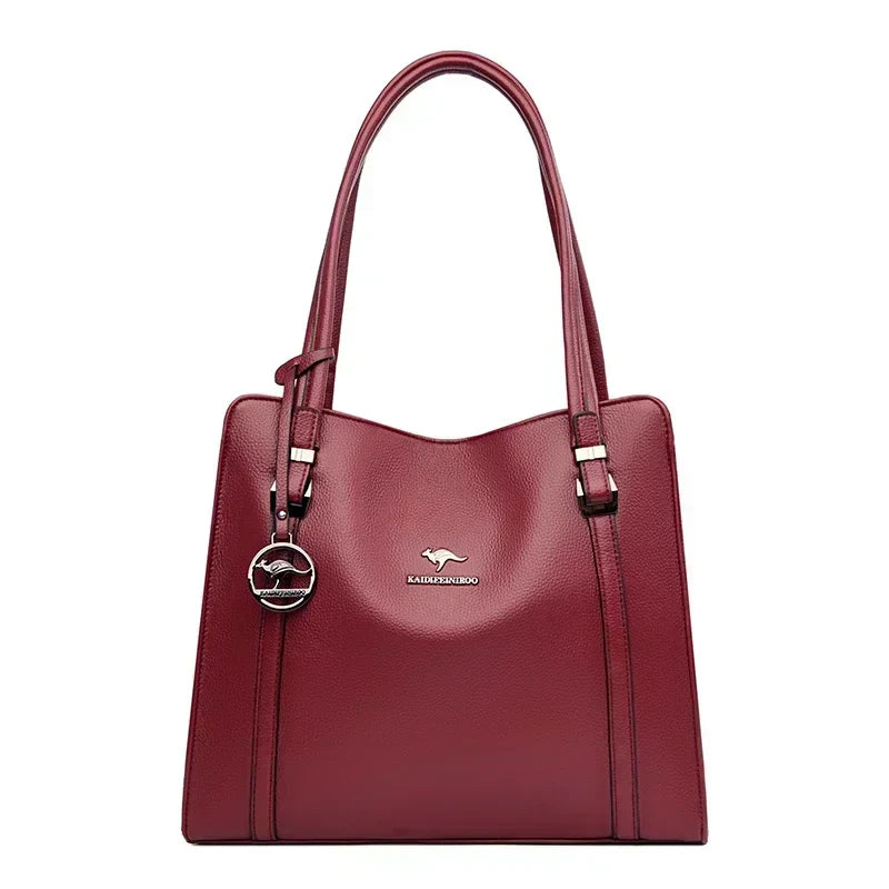Luxury Women’s Leather Casual Tote Bag – High Quality Large Shoulder & Crossbody Handbag