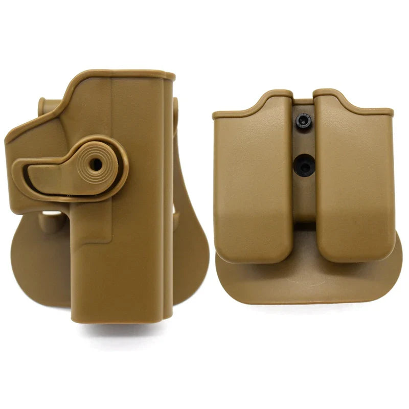Left Hand Gun Holster – IMI Glock Pistol Case for Gen 1-4 Glock 17, Waist Holster with 9mm Mag Pouch, Hunting Accessories