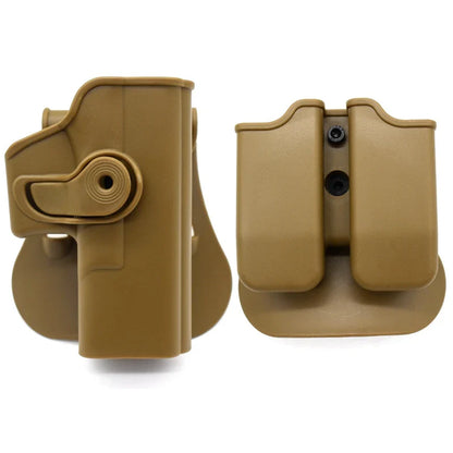 Left Hand Gun Holster – IMI Glock Pistol Case for Gen 1-4 Glock 17, Waist Holster with 9mm Mag Pouch, Hunting Accessories