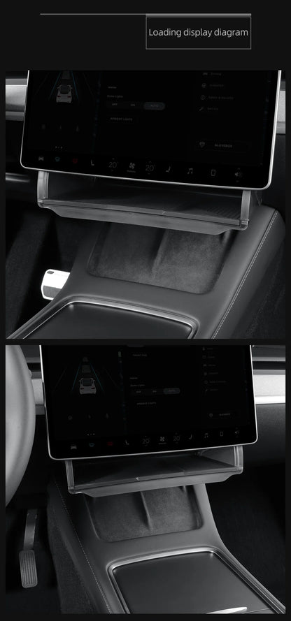 Tesla Model Y 2024 Car Storage Box – Hidden Organizer Tray Under Central Control Screen, Fits Model 3 2021-2022