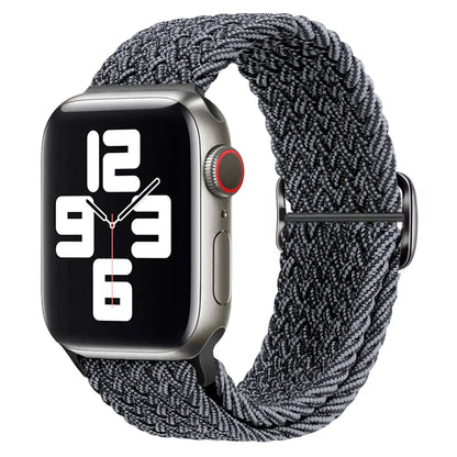 Braided Solo Loop Apple Watch Ultra Band – Elastic Nylon Adjustable Strap for iWatch SE, Series 3–9 (38mm–49mm) Bracelet Band