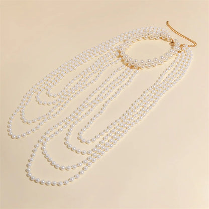 Ingemark 2024 Bridal Tassel Pearl Shoulder Chain Necklace – Elegant Wedding Jewelry for Women
