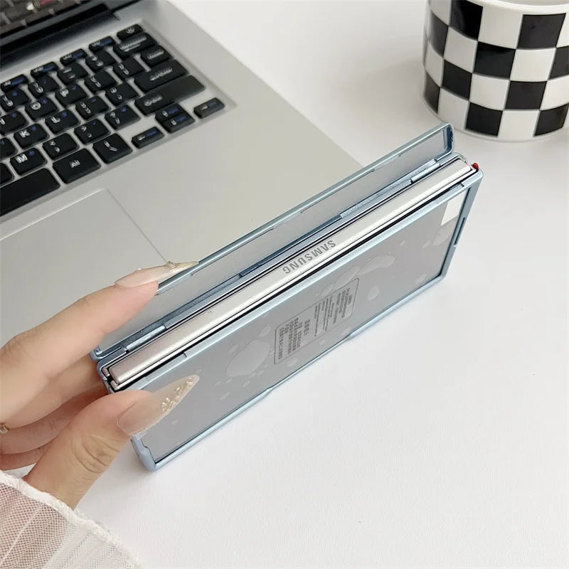 Plated PC Tempered Glass Phone Case - Anti-Fingerprint Drop Protection Cover for Samsung Galaxy Z Fold 7/6/5