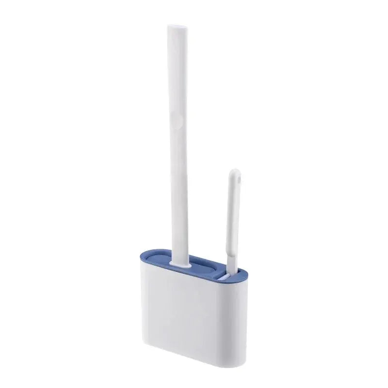 Wall Mounted Silicone Toilet Brush - Quick Drying Waterproof WC Cleaner with Soft Bristles Bathroom Accessory