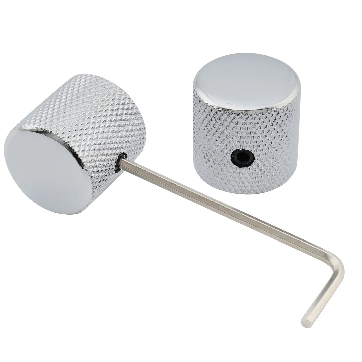 Musiclily Pro Guitar Control Knobs - 1/4 Inch Steel Flat Top Knobs with Set Screws for Electric Guitar & Bass (2PCS)