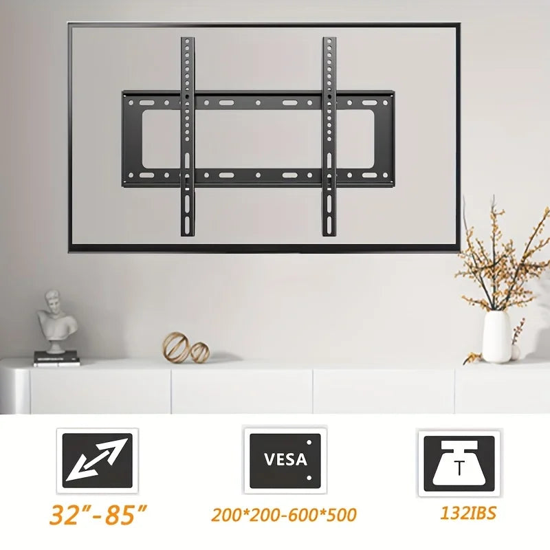 BEISHI Universal TV Wall Mount Bracket - Low Profile Fixed Mount for 30-80 Inch Flat & Curved TVs