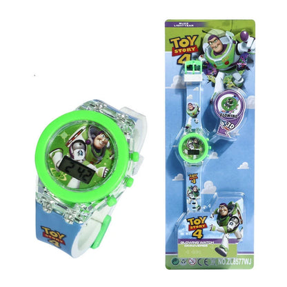 Flash Light Spiderman Kids Watch – Cartoon Hello Kitty & Mickey Design for Boys & Girls, Student Gift with Free Shipping