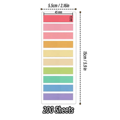 2400PCS Transparent Colorful Sticky Notes Set – Creative Self-Adhesive Index Memo Pads for Office, School & Study Organization