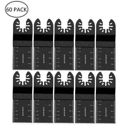 Universal Oscillating Saw Blades - 5-60PCS Multi Tool Cutting Blades with Scale for Wood, Dremel, Milwaukee & DIY Projects