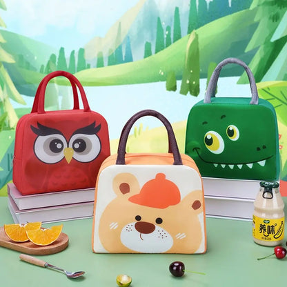 Cartoon Insulated Lunch Bag - Portable Non-Woven Thermal Food Storage Tote
