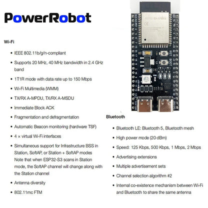 ESP32-S3 WROOM-1 Development Board - 44-Pin WiFi Bluetooth Module with 16MB Flash & 8MB PSRAM for Arduino IDE