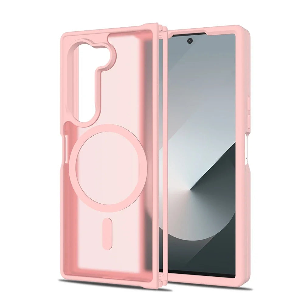 Z Fold7 Luxury Wireless Charging Case - Candy Color Translucent Magnetic Shockproof Cover for Samsung Galaxy Z Fold 7 & Fold 6