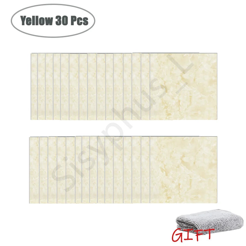 10-50Pcs PVC Marble Wall Stickers — Self-Adhesive Thickened Waterproof Tile Stickers for Bathroom Kitchen Floor Home Decor