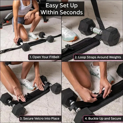 Adjustable Weighted Waist Belt - Home Workout Fitness Gear for Dumbbell Training and Hip Shaping Exercises