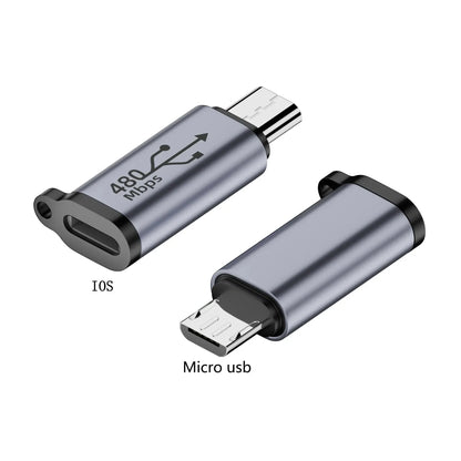 Multi Connector Adapter - Type C Female to Mini USB, Micro USB & iOS Conversion Adapter for Universal Device Compatibility