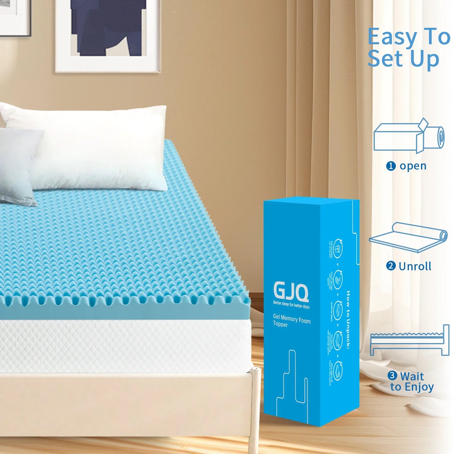 4" Memory Foam Mattress Topper - Outdoor & Indoor Use, Pressure-Relieving Yoga Pad, CertiPUR Certified