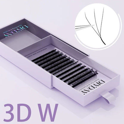 DIYDAY W Shape Eyelash Extensions - 3D-8D Blooming Volume Premade Fan Lashes for Natural Soft Eye Makeup Look