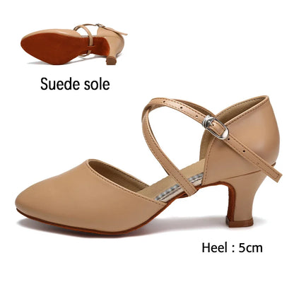 DKZSYIM Women’s Dance Shoes - Latin Tango Jazz Party Dancing Shoes with Lace-Up Closure, Suede Sole, Closed Toe & Microfiber Leather, 7 Colors