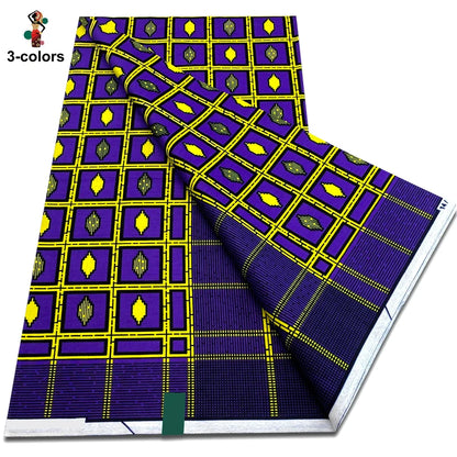 African Real Wax Print Fabric - 100% Cotton Soft Ankara Pagne Material for Dresses