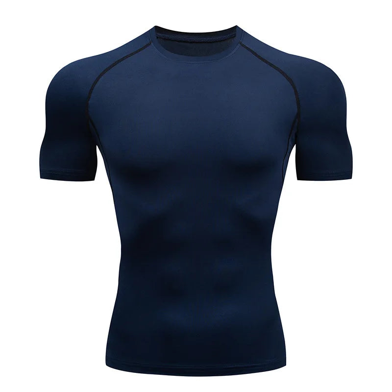 Men's Compression Running Shirt - Short Sleeve Quick Dry Fitness Training T-Shirt Gym Sportswear Top