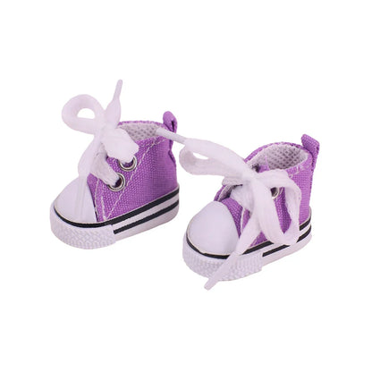 3.8cm Doll Canvas & Leather Shoes for 17cm Labubu Dolls – Cute Doll Clothes Accessories & Gift for Girls