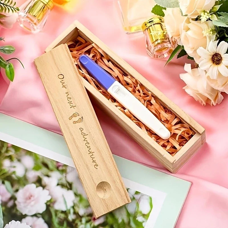 Wooden Pregnancy Keepsake Box - Creative Announcement Gift & Jewelry Organizer for New Moms