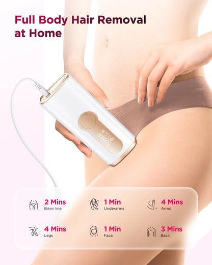 990,000 Flash IPL Laser Epilator — Permanent Painless Hair Removal for Men & Women, Body & Bikini