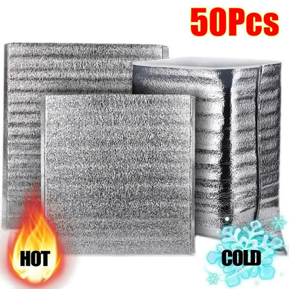 Aluminum Foil Cooler Bag – Insulated Folding Thermal Picnic Bag, Portable Food and Drink Delivery Carrier