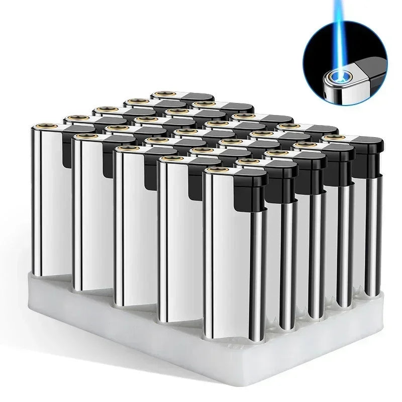 Outdoor Windproof Blue Flame Lighter – Direct Injection Cigarette Lighter for Camping & Smoking Tools (1/50 Pack)