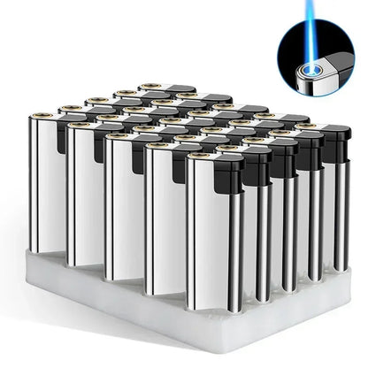 Outdoor Windproof Blue Flame Lighter – Direct Injection Cigarette Lighter for Camping & Smoking Tools (1/50 Pack)