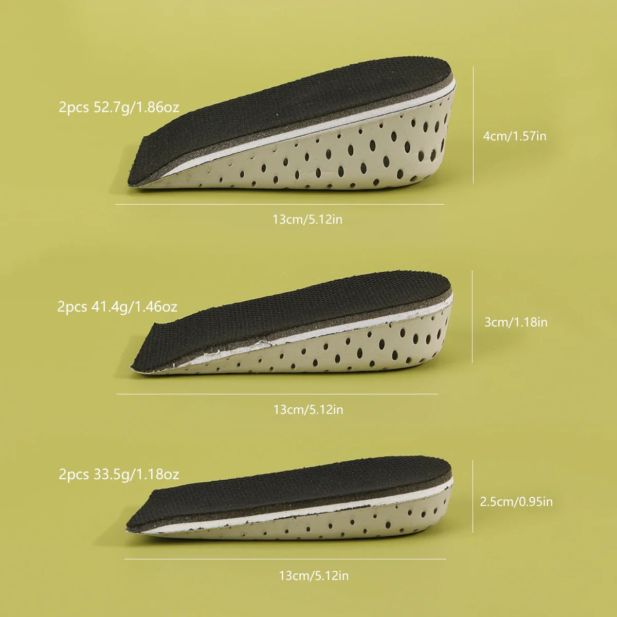 Heightening Insoles Shoe Lift — 1 Pair Taller Pad for Height Increase
