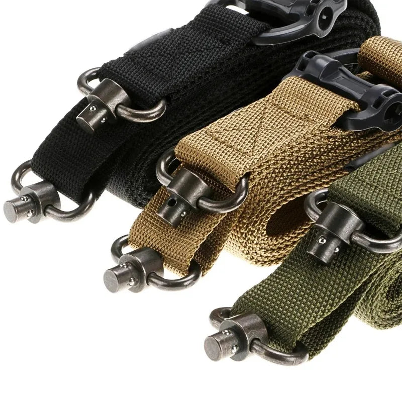 Adjustable MS4 Rifle Sling — QD Metal Swivel, 2-Point Tactical Nylon Strap for Airsoft, Hunting & Multi-Mission Weapon Use