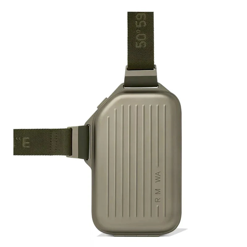 2025 RMWA Light Luxury Single-Shoulder Crossbody Bag — Vertical Aluminum-Magnesium Alloy Travel Bag, Silver Stylish Luggage