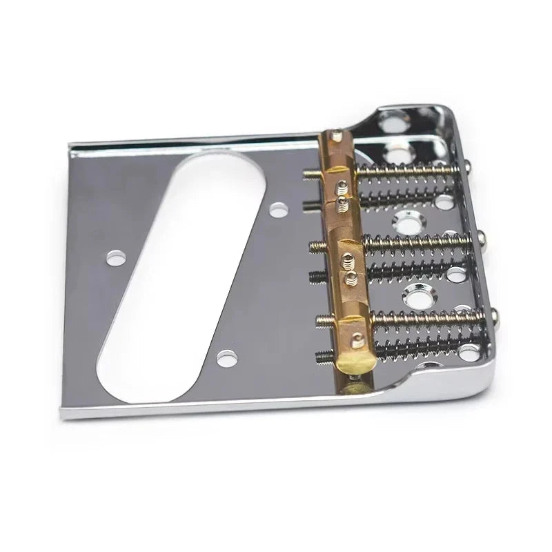 Pro Telecaster TL Bridge Upgrade — 6-Point Brass Saddles with Ashtray Design, CNC Aluminum Base for Vintage Tone Enhancement