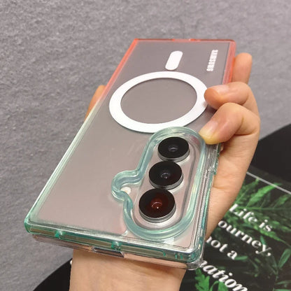 Magnetic Gradient Clear Case - 2-Piece Magsafe Wireless Charging Cover for Samsung Galaxy Z Fold 7/6/5/4/3 5G